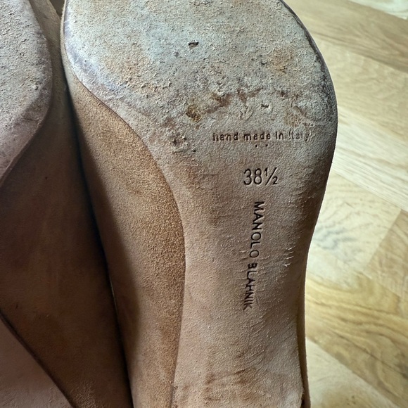 MANOLO BLAHNIK BROWN SUEDE PUMPS size 38.5 - Picture 6 of 6